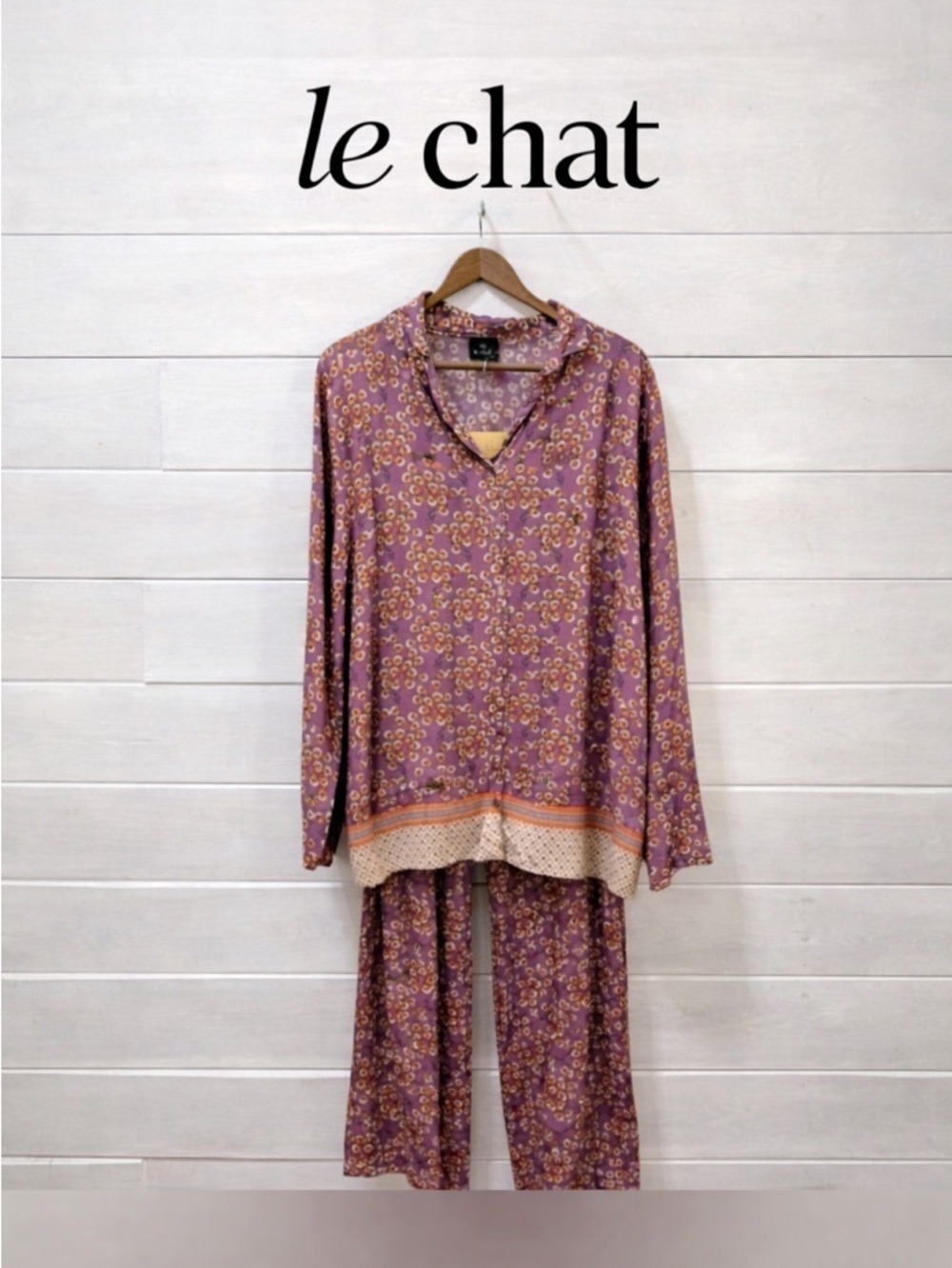 LE CHAT Floral Pajama Set Fuchsia – Size US 12
